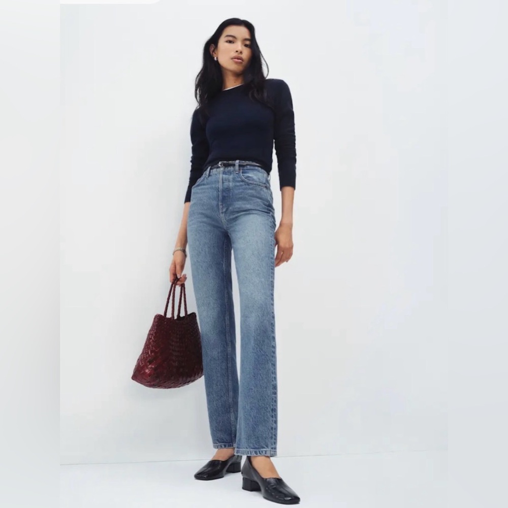Reformation Cynthia High Rise Straight Jeans Short Length